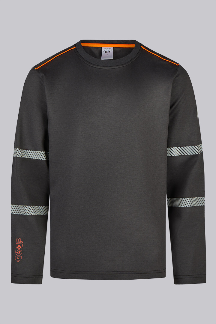 BP® T-shirt manches longues multinormes APC1, visib. améliorée anthracite/orange haute visibilité Photo principale